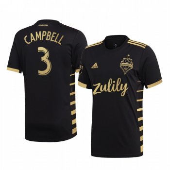 Jonathan Campbell Seattle Sounders FC 2019 MLS Cup Champions Black Short Sleeve Jersey