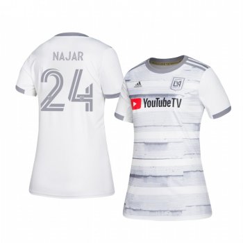 Women's Andy Najar Los Angeles FC 2020-21 Away Replica Short Sleeve White Jersey