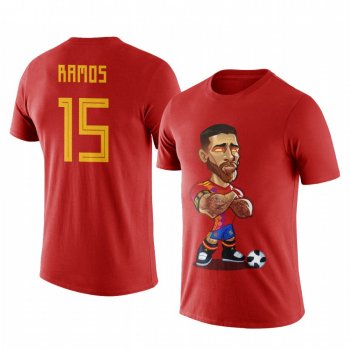 Men's Sergio Ramos Spain Cartoon Mascot Personalize T-shirt