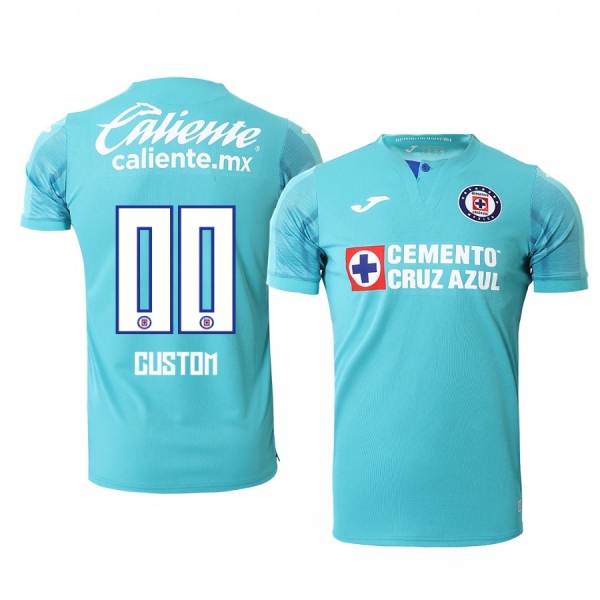 Custom Cruz Azul 19-20 Third Men's Light Blue Official Short Sleeve Jersey