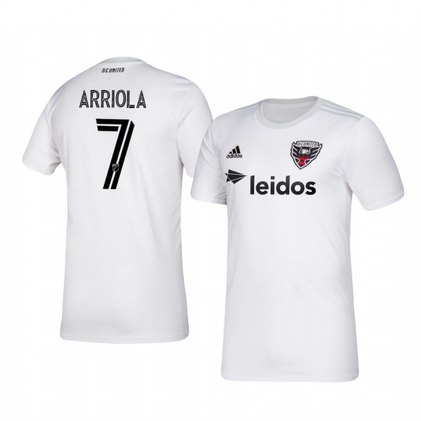 Paul Arriola D.C. United 2020-21 Away Men's White Short Sleeve Jersey