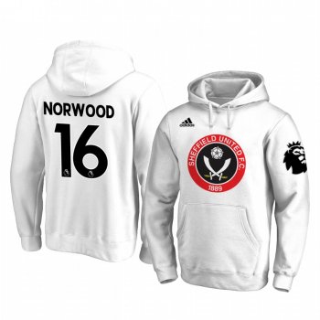 Oliver Norwood Sheffield United Team Logo White Iconic Pullover Hoodie