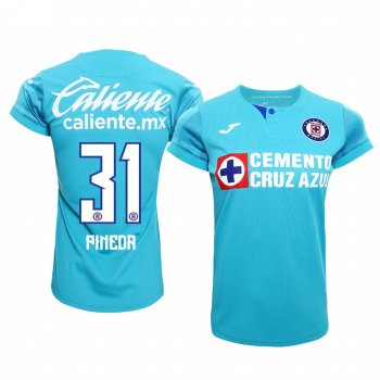 Women's Orbelin Pineda Cruz Azul 19-20 Light Blue Third Short Sleeve Jersey