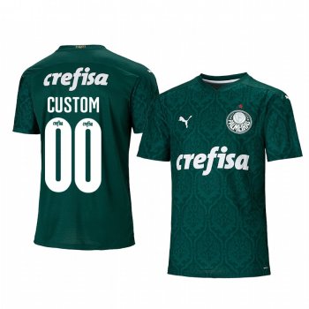 SE Palmeiras Custom Men's Green Home Short Sleeve Jersey 2020-21