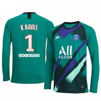 19-20 Paris Saint-Germain Keylor Navas Green Long Sleeve Goalkeeper Jersey Men's