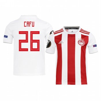 Youth Cafu Olympiacos Piraeus UEFA Europa League Home White Short Sleeve Jersey