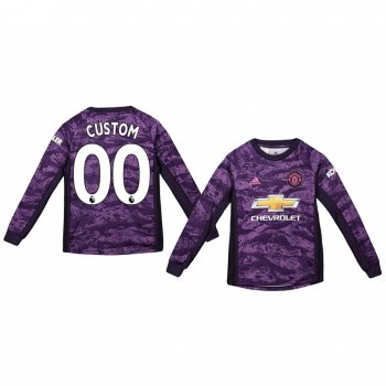 Youth 19-20 Manchester United Custom Purple Home Goalkeeper Jersey Youth