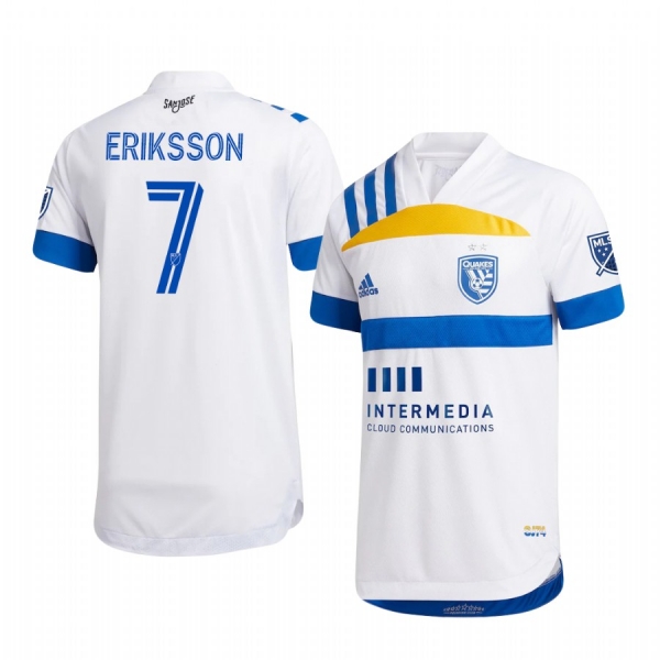 San Jose Earthquakes Magnus Eriksson 408 Edition Men's Official Short Sleeve Jersey 2020