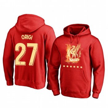 Divock Origi Liverpool We Won It Six Times Red Iconic Logo Pullover Hoodie