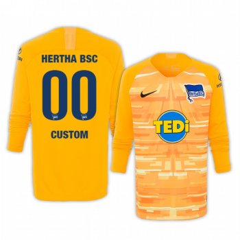 19-20 Hertha BSC Custom Yellow Goalkeeper Long Sleeve Jersey Men's