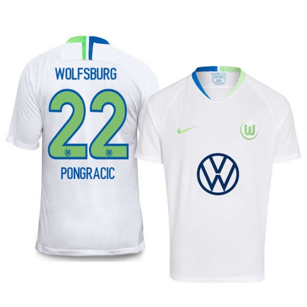 VfL Wolfsburg Marin Pongracic Men's White Event Short Sleeve Jersey 19-20