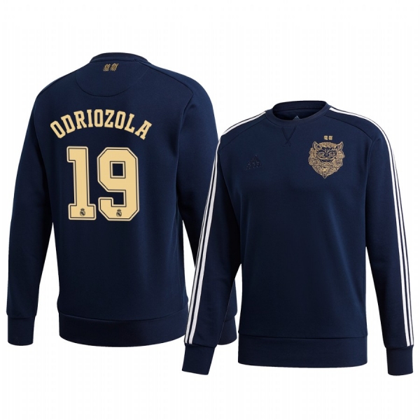 Alvaro Odriozola Real Madrid 2020 Chinese New Year Blue Long Sleeve Pullover Sweatshirt