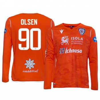 Youth 19-20 Cagliari Calcio Robin Olsen Orange Goalkeeper Away Jersey