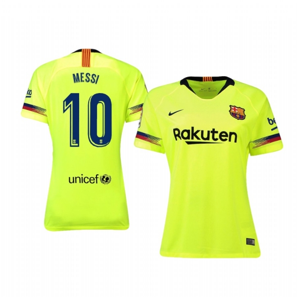 Women's Barcelona Lionel Messi Away Short Sleeve Jersey 18-19