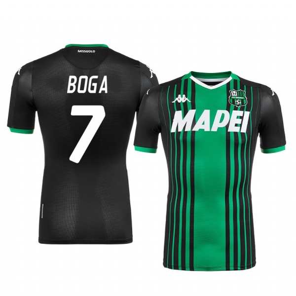 Jeremie Boga U.S. Sassuolo Calcio 2019-20 Black Home Men's Short Sleeve Jersey