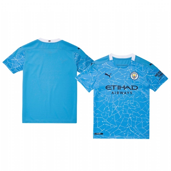 Youth Manchester City 2020-21 Blue Home Short Sleeve Jersey