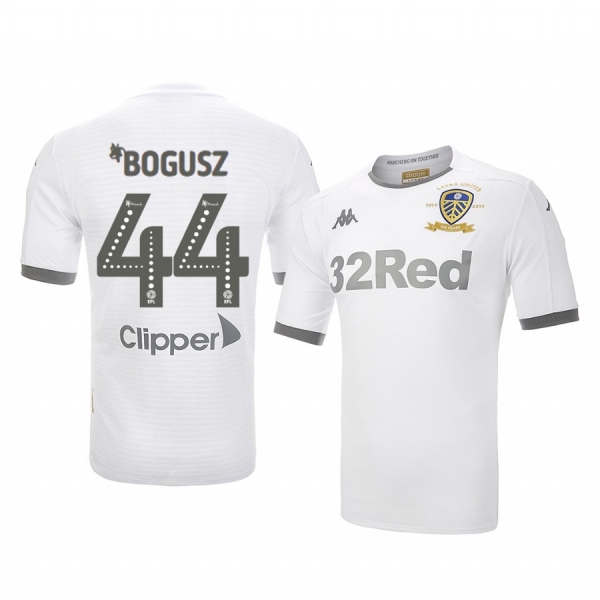 Mateusz Bogusz Leeds United Home White 100 Year Crest Jersey