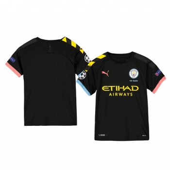 Youth Manchester City 2020 UEFA Champion League Away Black Short Sleeve Jersey