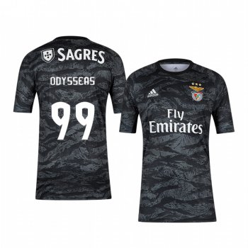 19-20 Benfica Odisseas Vlachodimos Black Goalkeeper Short Sleeve Jersey Men's