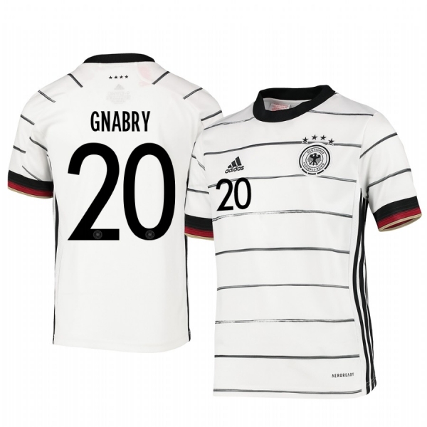 Youth Germany Serge Gnabry White Home Short Sleeve Jersey 2020-21