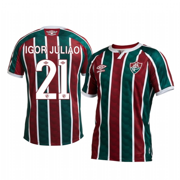 Fluminense Igor Juliao 2020 Home Men's Red Green Short Sleeve Jersey