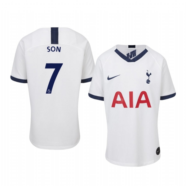 Youth Son Heung-min Tottenham Hotspur 19-20 Home White Short Sleeve Jersey