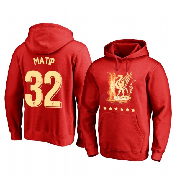 Joel Matip Liverpool We Won It Six Times Red Iconic Logo Pullover Hoodie