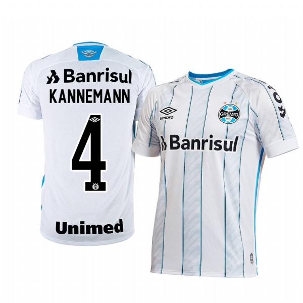 Gremio Walter Kannemann 2020-21 Away Men's White Short Sleeve Jersey