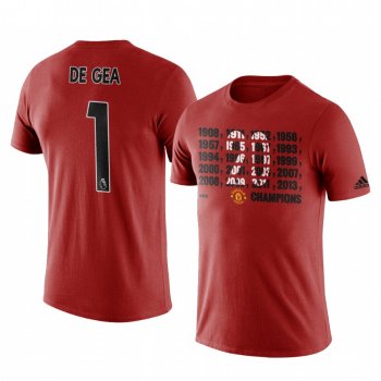 Men's David de Gea Manchester United Champions Short Sleeve T-shirt