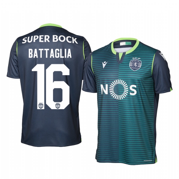 Sporting Lisbon Rodrigo Battaglia 19-20 Away Men's Navy Short Sleeve Jersey