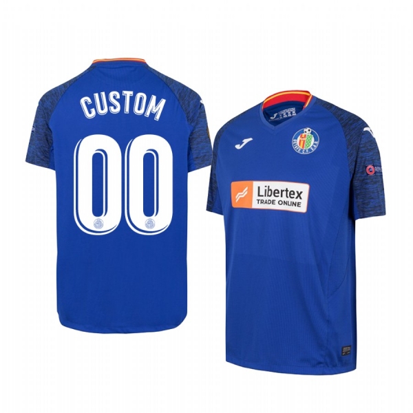 Custom Getafe UEFA Europa League Short Sleeve Men's Royal Official Jersey