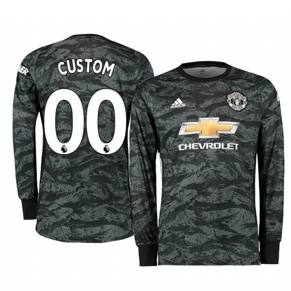 19-20 Manchester United Custom Dark Grey Away Goalkeeper Jersey Men's