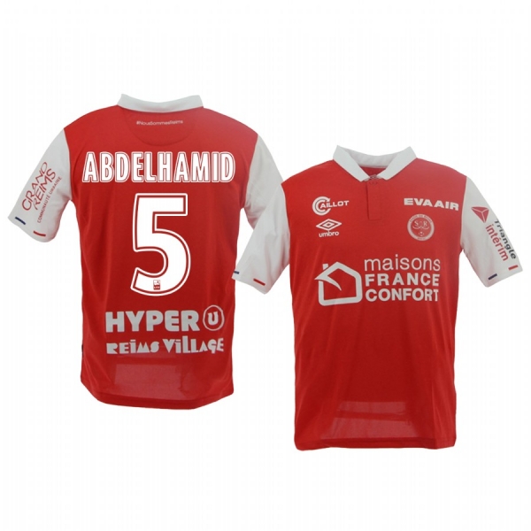 Men's Stade de Reims Yunis Abdelhamid Home Jersey 19-20