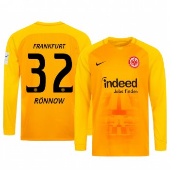 19-20 Eintracht Frankfurt Frederik Ronnow Orange Goalkeeper Long Sleeve Jersey Men's