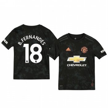 Youth Manchester United Bruno Fernandes Black Third Short Sleeve Jersey 19-20