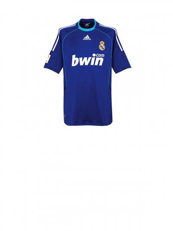 Real Madrid Men's Blue Away Short Sleeve Jersey 2008-09