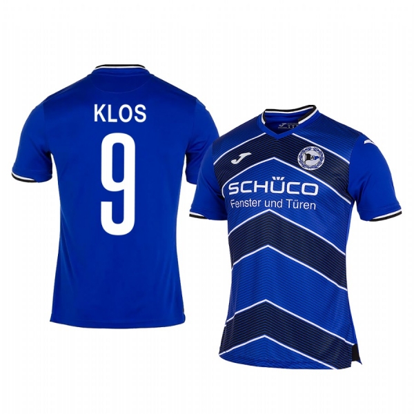 Fabian Klos Arminia Bielefeld 19-20 Blue Home Men's Short Sleeve Jersey