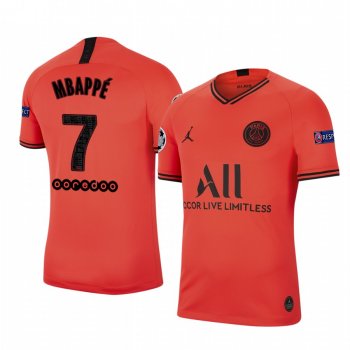 Kylian Mbappe Paris Saint-Germain 2020 UEFA Champion League Away Men's Red Short Sleeve Jersey