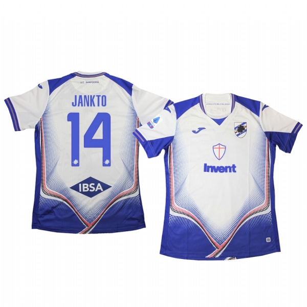 Jakub Jankto Sampdoria 19-20 Away Men's White Short Sleeve Jersey