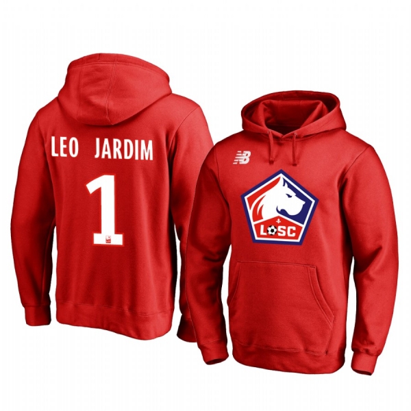 Leo Jardim Lille OSC Red Team Logo Pullover Hoodie