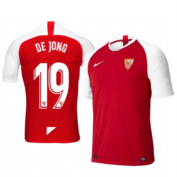 Youth Luuk de Jong Sevilla 19-20 Away Red Short Sleeve Jersey