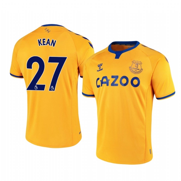 Moise Kean Everton 2020-21 Away Men's Yellow Short Sleeve Jersey