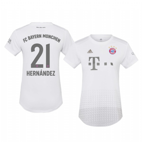 Women's Bayern Munich Lucas Hernández White Away Jersey 19-20