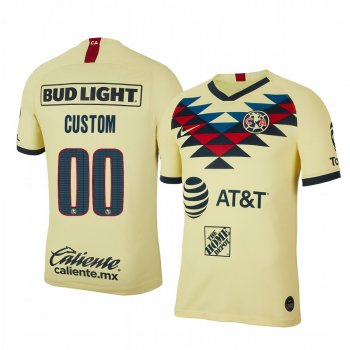 Custom Club America 19-20 Home Men's Yellow Short Sleeve Jersey