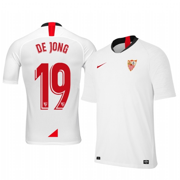 Youth Luuk de Jong Sevilla 19-20 Home White Short Sleeve Jersey