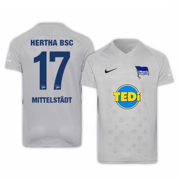 Maximilian Mittelstadt Hertha BSC 19-20 Third Men's Grey Short Sleeve Jersey