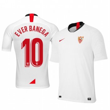 Youth Ever Banega Sevilla 19-20 Home White Short Sleeve Jersey