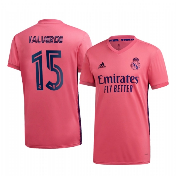 Federico Valverde Real Madrid 2020-21 Away Men's Pink Short Sleeve Jersey