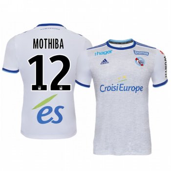 Lebo Mothiba Strasbourg 19-20 White Away Replica Jersey Men's