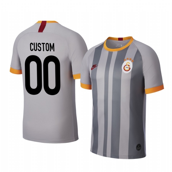 Custom Galatasaray 19-20 Gray Third Men's Short Sleeve Jersey